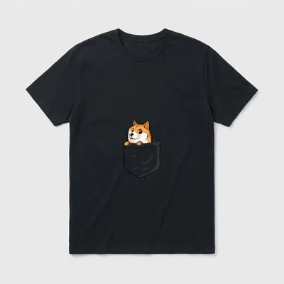 Pocket Doge Doge Hund T-Shirt – Klassisches T-Shirt in Schwarz