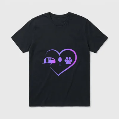 Camping Trailer Wein trinken T-Shirt – Klassisches T-Shirt in Schwarz