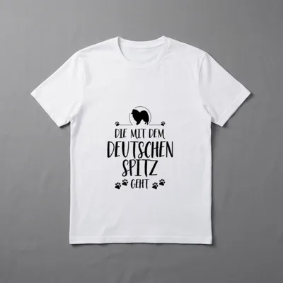 Die mit dem Deutschen Lustige Hundesprüche T-Shirt – Klassisches T-Shirt in Schwarz