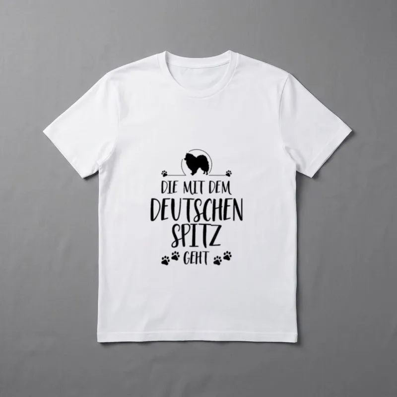 Die mit dem Deutschen Lustige Hundesprüche T-Shirt – Klassisches T-Shirt in Schwarz