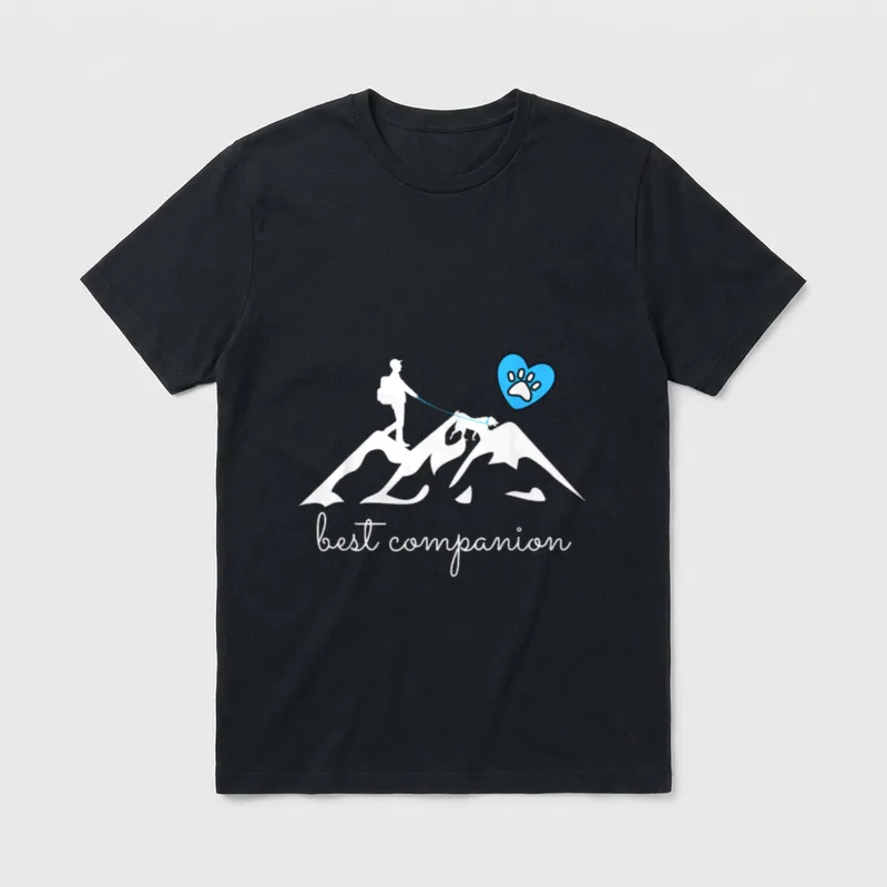 Bester Begleiter Wandern mit Hund T-Shirt – Klassisches T-Shirt in Schwarz