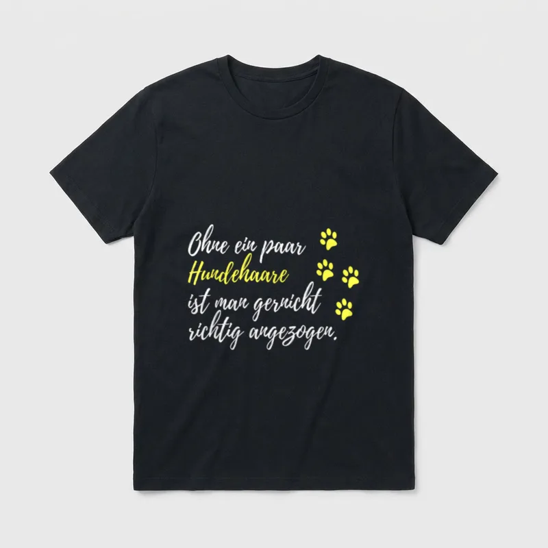 Ohne Ein Paar Hundehaare T-Shirt – Klassisches T-Shirt in Schwarz