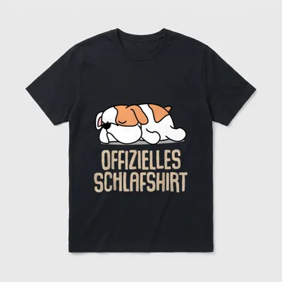 Offizielles Schlafshirt Pyjama Hund T-Shirt 1354 – Klassisches T-Shirt in Schwarz