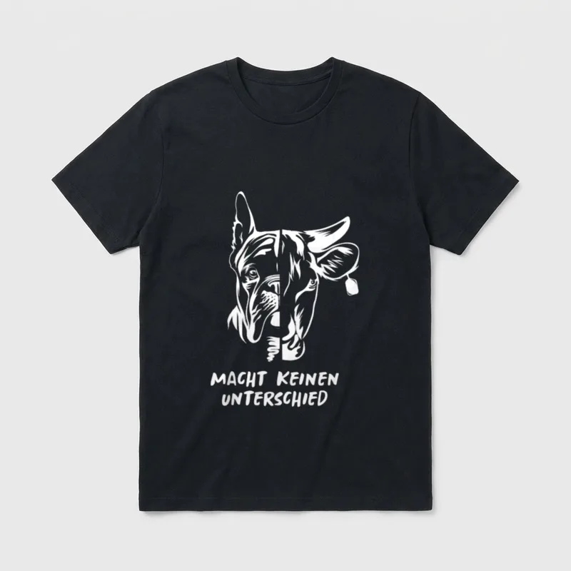 Hund Kuh Unterschied Vegan T-Shirt – Klassisches T-Shirt in Schwarz