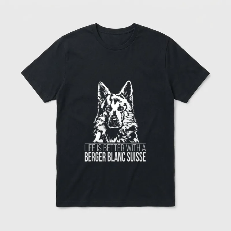 Berger Blanc Suisse life T-Shirt – Klassisches T-Shirt in Schwarz