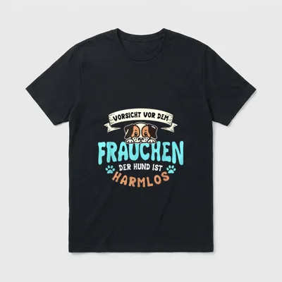 Hundebesitzer Vorsicht Herrchen Frauchen T-Shirt – Klassisches T-Shirt in Schwarz