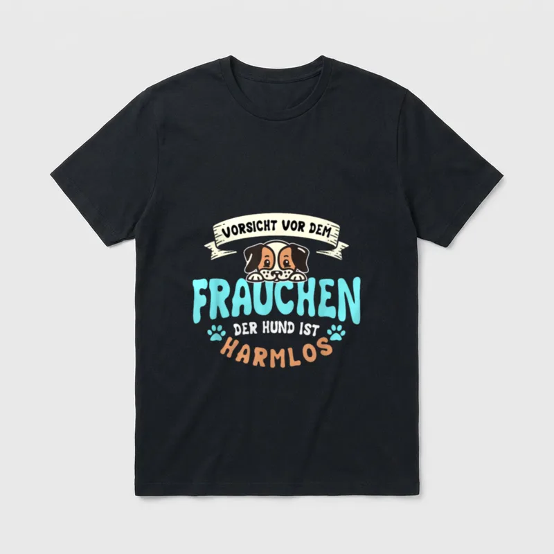 Hundebesitzer Vorsicht Herrchen Frauchen T-Shirt – Klassisches T-Shirt in Schwarz