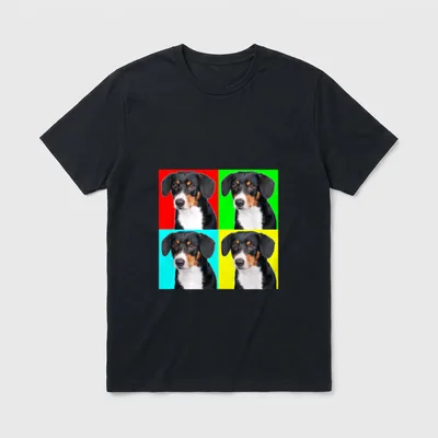 Pop Art Dog Entlebucher T-Shirt – Klassisches T-Shirt in Schwarz