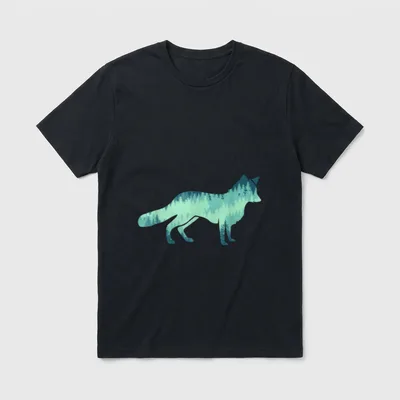 Fuchs Tierdesign Hund Wald T-Shirt – Klassisches T-Shirt in Schwarz