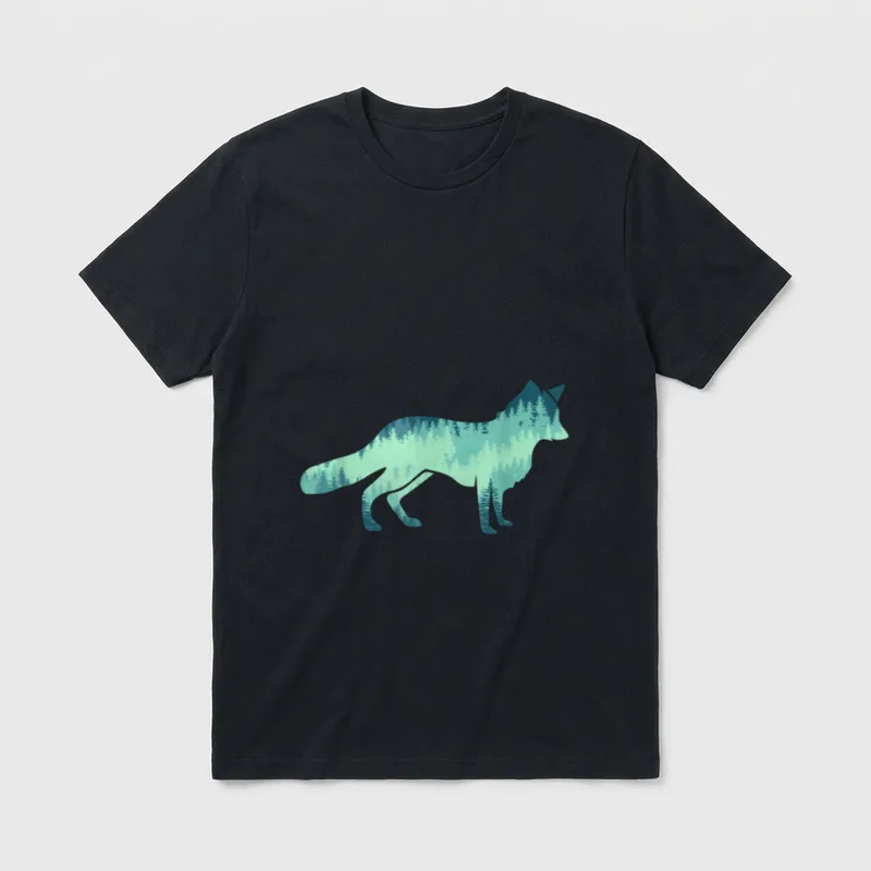 Fuchs Tierdesign Hund Wald T-Shirt – Klassisches T-Shirt in Schwarz