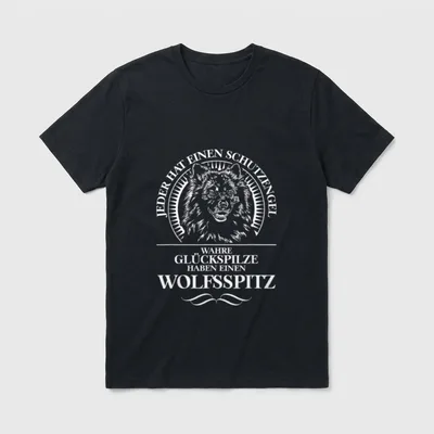 Wolfsspitz Schutzengel Hunde Hund T-Shirt – Klassisches T-Shirt in Schwarz