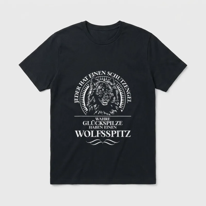 Wolfsspitz Schutzengel Hunde Hund T-Shirt – Klassisches T-Shirt in Schwarz