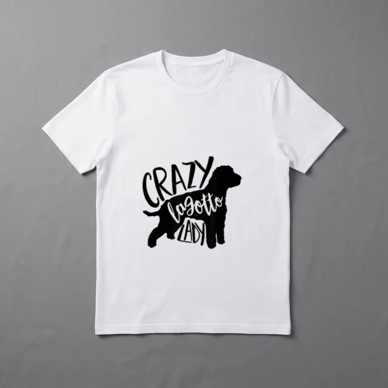 Crazy Lagotto Lady ACF073a T-Shirt – Klassisches T-Shirt in Schwarz