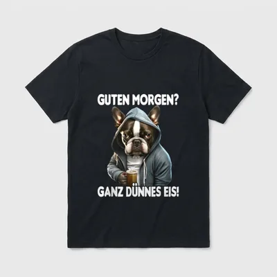 Hund Kaffee Morgenmuffel Mitarbeiter T-Shirt – Klassisches T-Shirt in Schwarz