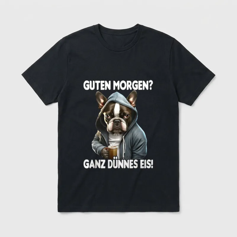 Hund Kaffee Morgenmuffel Mitarbeiter T-Shirt – Klassisches T-Shirt in Schwarz