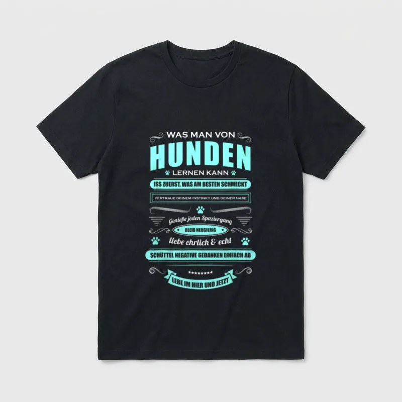 Hundebesitzer Was Man von Hunden T-Shirt – Klassisches T-Shirt in Schwarz