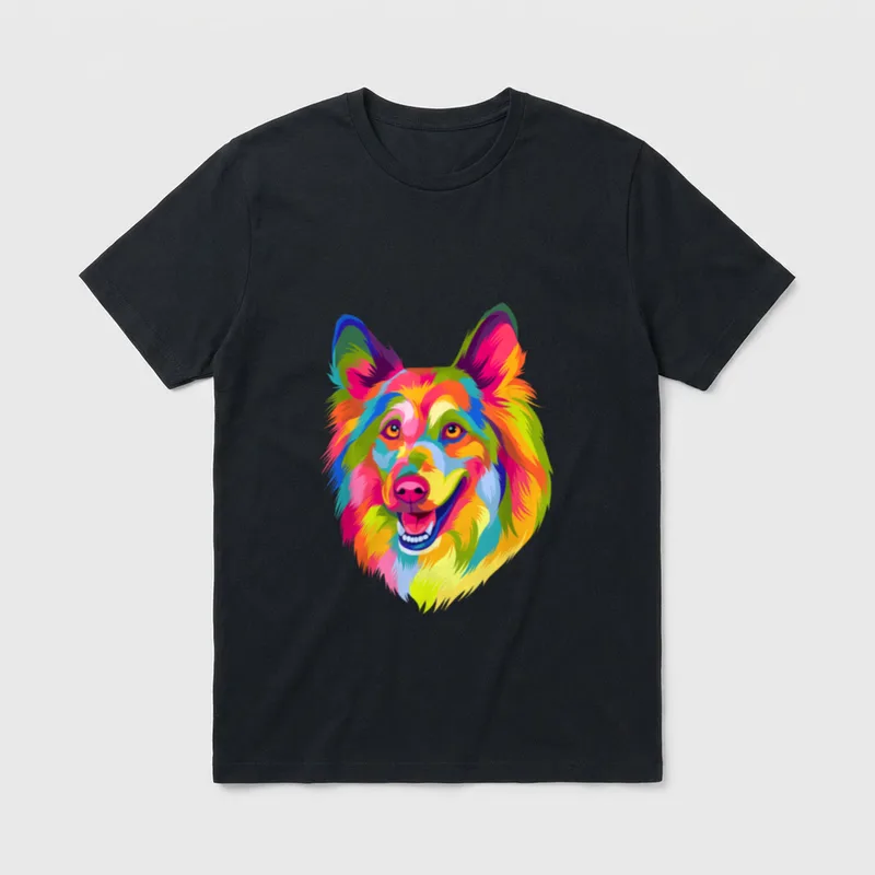 Pop Art Shetland Sheepdog T-Shirt – Klassisches T-Shirt in Schwarz