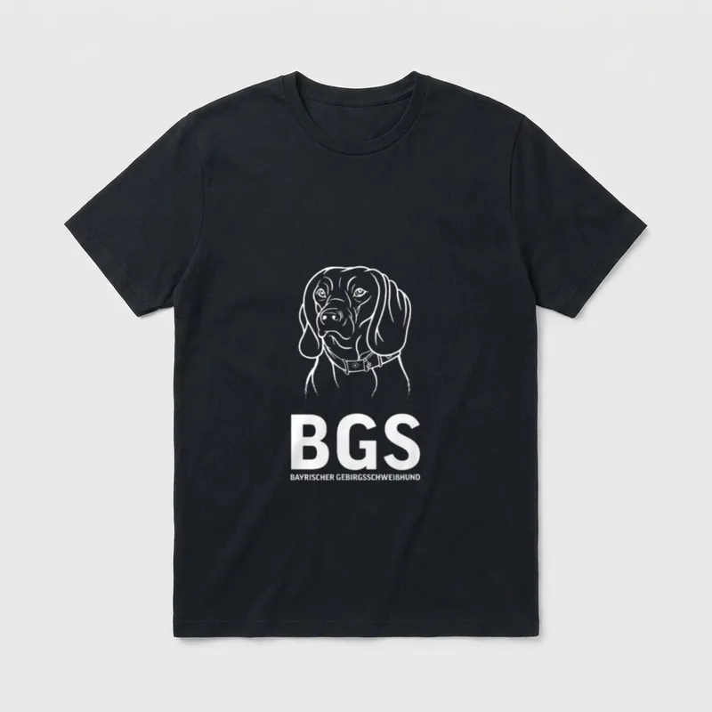 Bayerischer Gebirgsschweißhund I Motiv T-Shirt 1401 – Klassisches T-Shirt in Schwarz