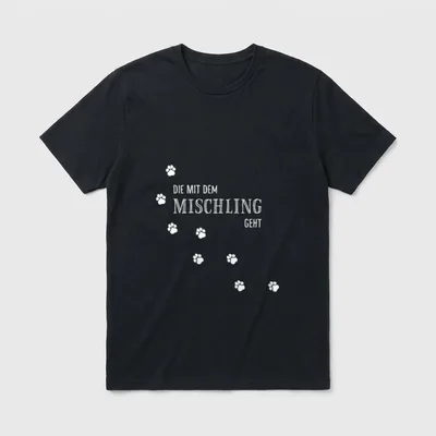 Hunde Die mit dem Mischling T-Shirt – Klassisches T-Shirt in Schwarz
