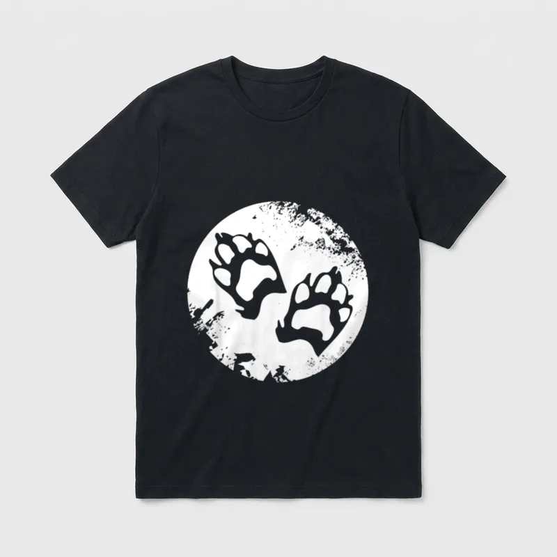 Lustige Pfotenabdrücke Hundepfoten Pfotenabdruck T-Shirt – Klassisches T-Shirt in Schwarz