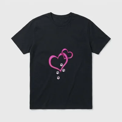 Herz mit Pfote Hunde Lustige Hundesprüche T-Shirt – Klassisches T-Shirt in Schwarz
