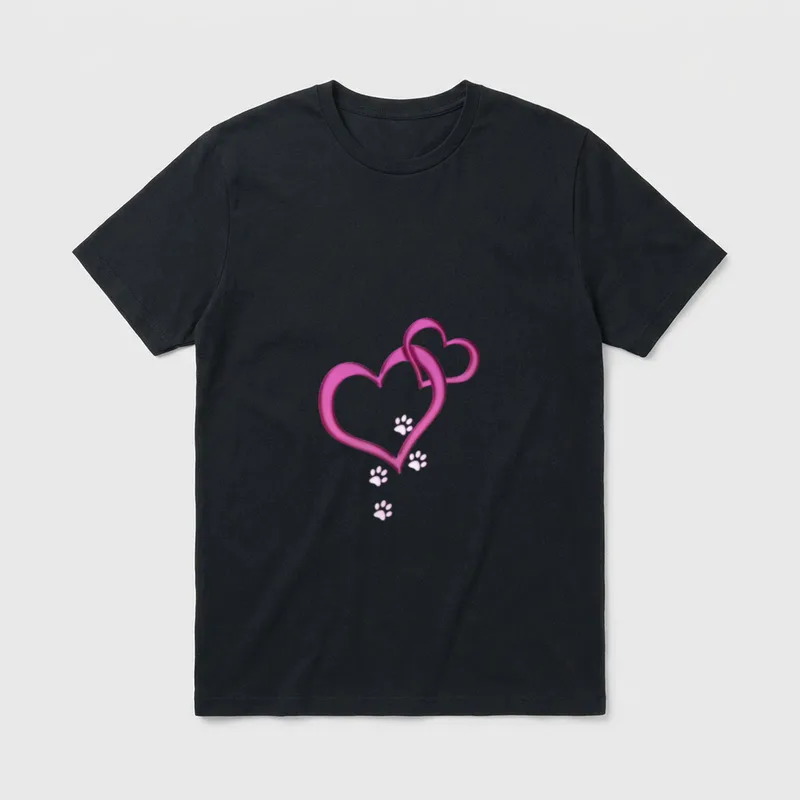 Herz mit Pfote Hunde Lustige Hundesprüche T-Shirt – Klassisches T-Shirt in Schwarz
