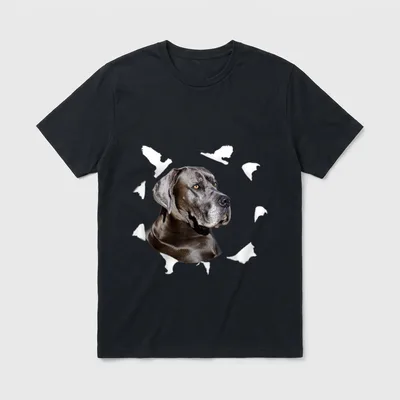 Deutsche Dogge Deutsche Dogge T-Shirt 1416 – Klassisches T-Shirt in Schwarz