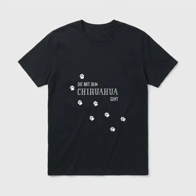 Hunde Die mit dem Chihuahua geht T-Shirt – Klassisches T-Shirt in Schwarz