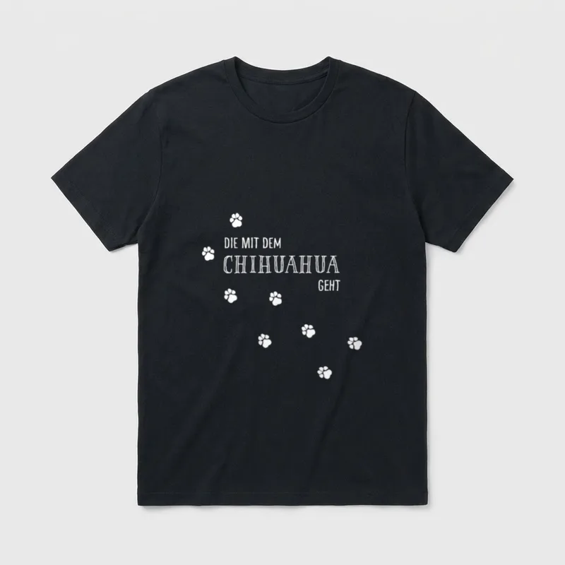 Hunde Die mit dem Chihuahua geht T-Shirt – Klassisches T-Shirt in Schwarz