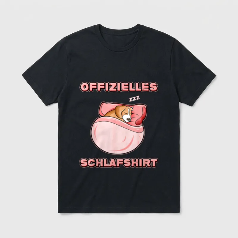 Offizielles Schlafshirt Hund Schlafanzug T-Shirt 1439 – Klassisches T-Shirt in Schwarz