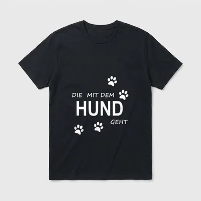 Die Mit Hund Geht Hundemama T-Shirt – Klassisches T-Shirt in Schwarz