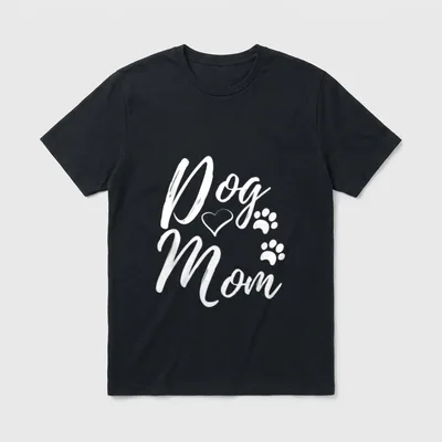 Dog Mom Dog Mum T-Shirt – Klassisches T-Shirt in Schwarz