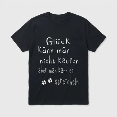 Hundemotiv mit Hundepfote für Hunde T-Shirt – Klassisches T-Shirt in Schwarz