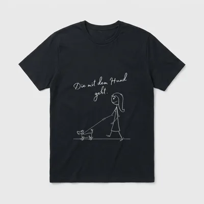 Die mit dem Hund Hundemama T-Shirt – Klassisches T-Shirt in Schwarz