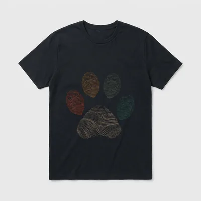 Hunderasse Hundeabdruck Hundepfote Hundepapa T-Shirt – Klassisches T-Shirt in Schwarz
