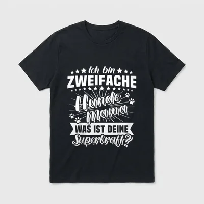 Zweifache Hundemama Spruch Hundebesitzerin T-Shirt – Klassisches T-Shirt in Schwarz