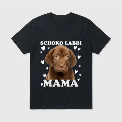 Schoko Labbi Mama Welpe T-Shirt – Klassisches T-Shirt in Schwarz
