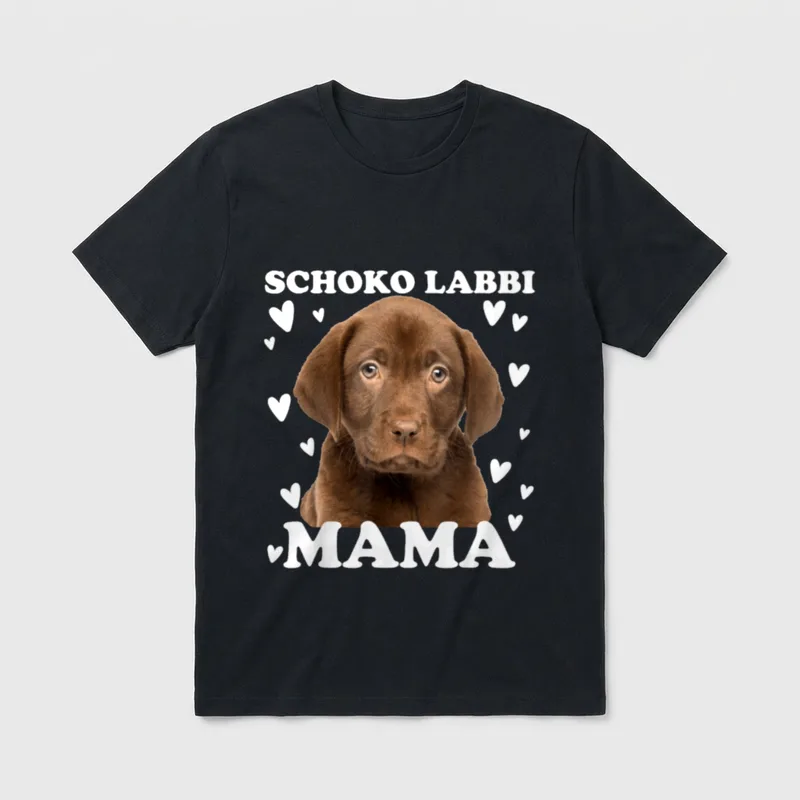 Schoko Labbi Mama Welpe T-Shirt – Klassisches T-Shirt in Schwarz