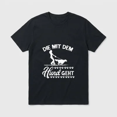 Die mit dem Hund T-Shirt 0061 – Klassisches T-Shirt in Schwarz
