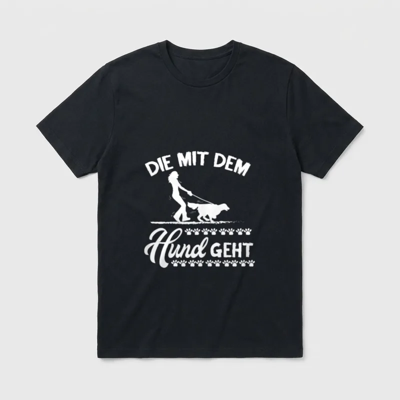 Die mit dem Hund T-Shirt 0061 – Klassisches T-Shirt in Schwarz