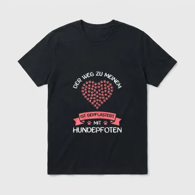 Hundemama Weg zum Herz T-Shirt – Klassisches T-Shirt in Schwarz