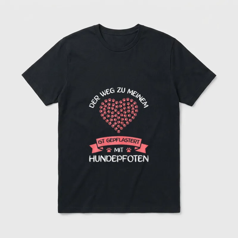 Hundemama Weg zum Herz T-Shirt – Klassisches T-Shirt in Schwarz