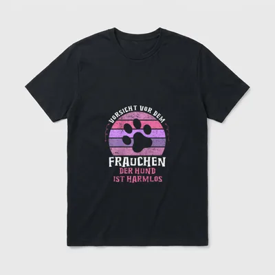 Hund Hundemama Hundetrainer Vorsicht T-Shirt – Klassisches T-Shirt in Schwarz