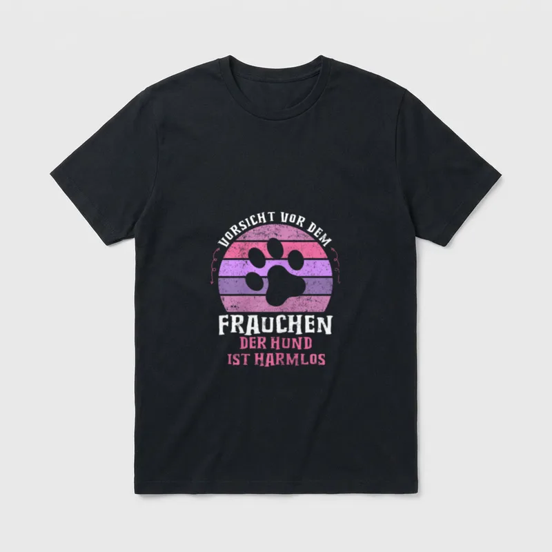 Hund Hundemama Hundetrainer Vorsicht T-Shirt – Klassisches T-Shirt in Schwarz