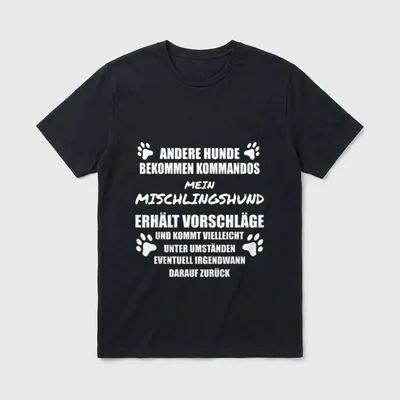 Lustiger Spruch Hundemama & T-Shirt – Klassisches T-Shirt in Schwarz