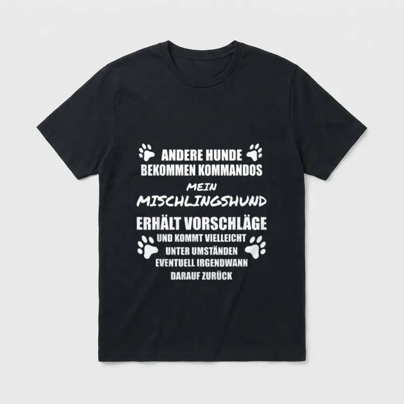 Lustiger Spruch Hundemama & T-Shirt – Klassisches T-Shirt in Schwarz