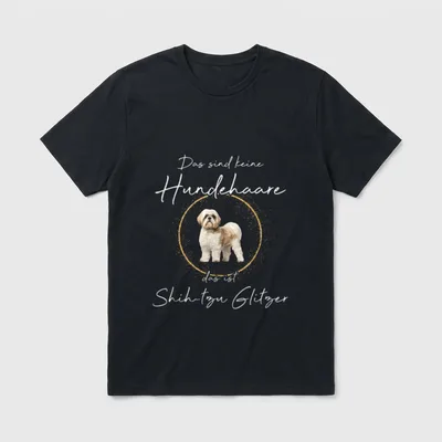 Das ist Shih-tzu Glitzer T-Shirt – Klassisches T-Shirt in Schwarz