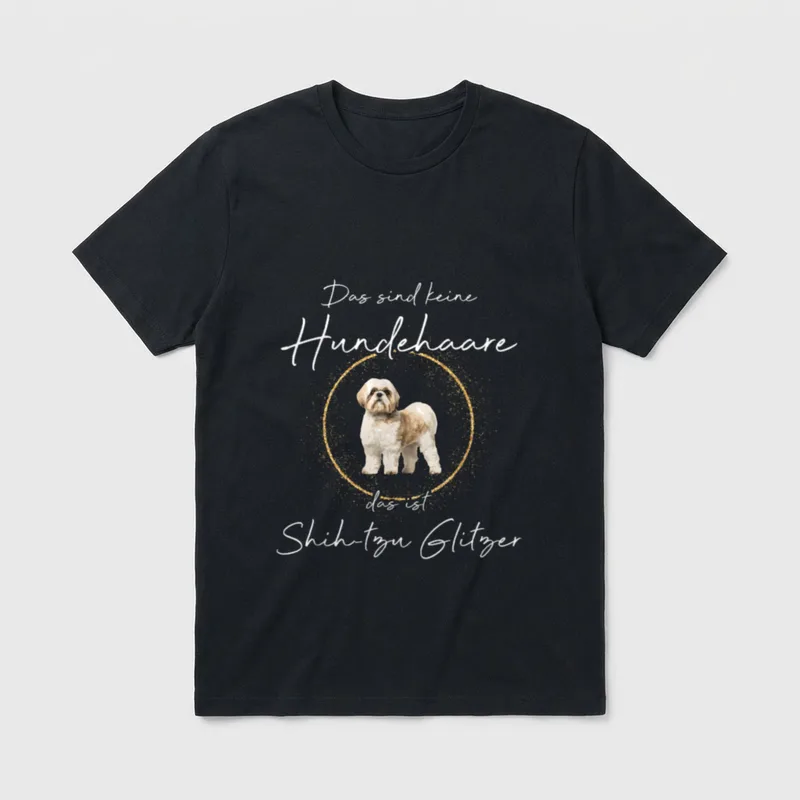 Das ist Shih-tzu Glitzer T-Shirt – Klassisches T-Shirt in Schwarz