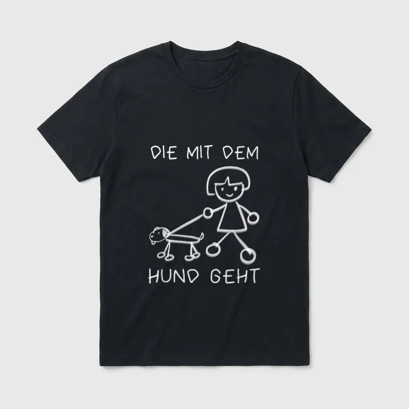 Die Mit Dem Hund T-Shirt 0071 – Klassisches T-Shirt in Schwarz