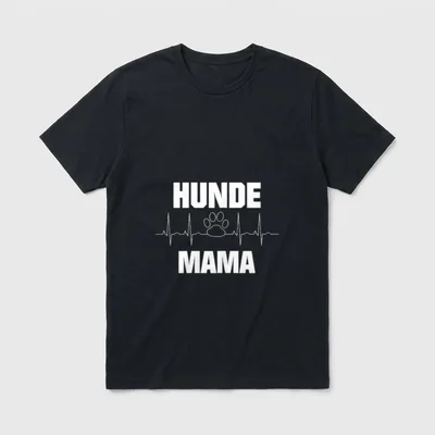 Hundemama Herzschlag EKG Pfote T-Shirt – Klassisches T-Shirt in Schwarz